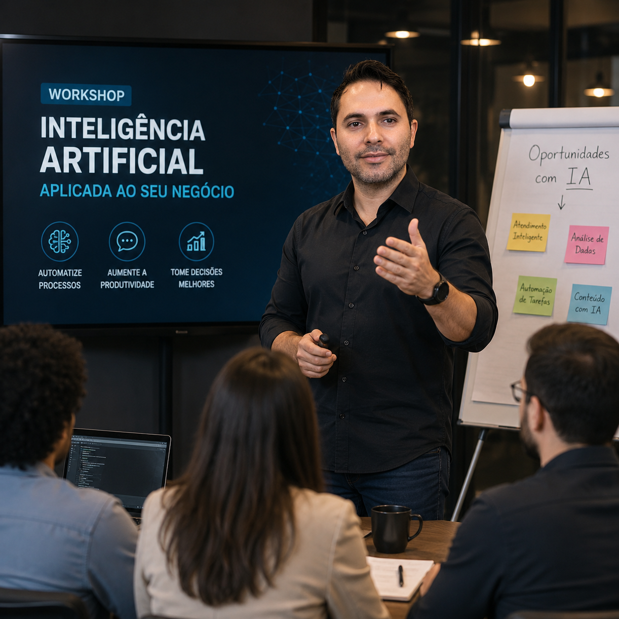 Imagem de divulgação dos workshops de IA do Fábio Rogério